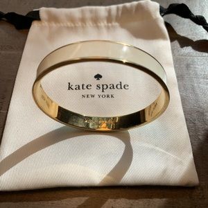 Kate Spade Gold Plated Ivory Enamel Bangle $129
